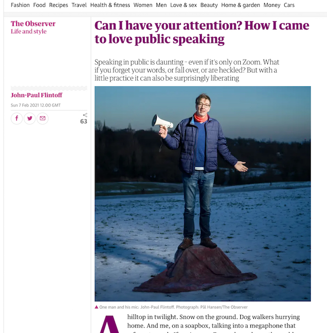 "Can I Have Your Attention?" John-Paul Flintoff in The Observer