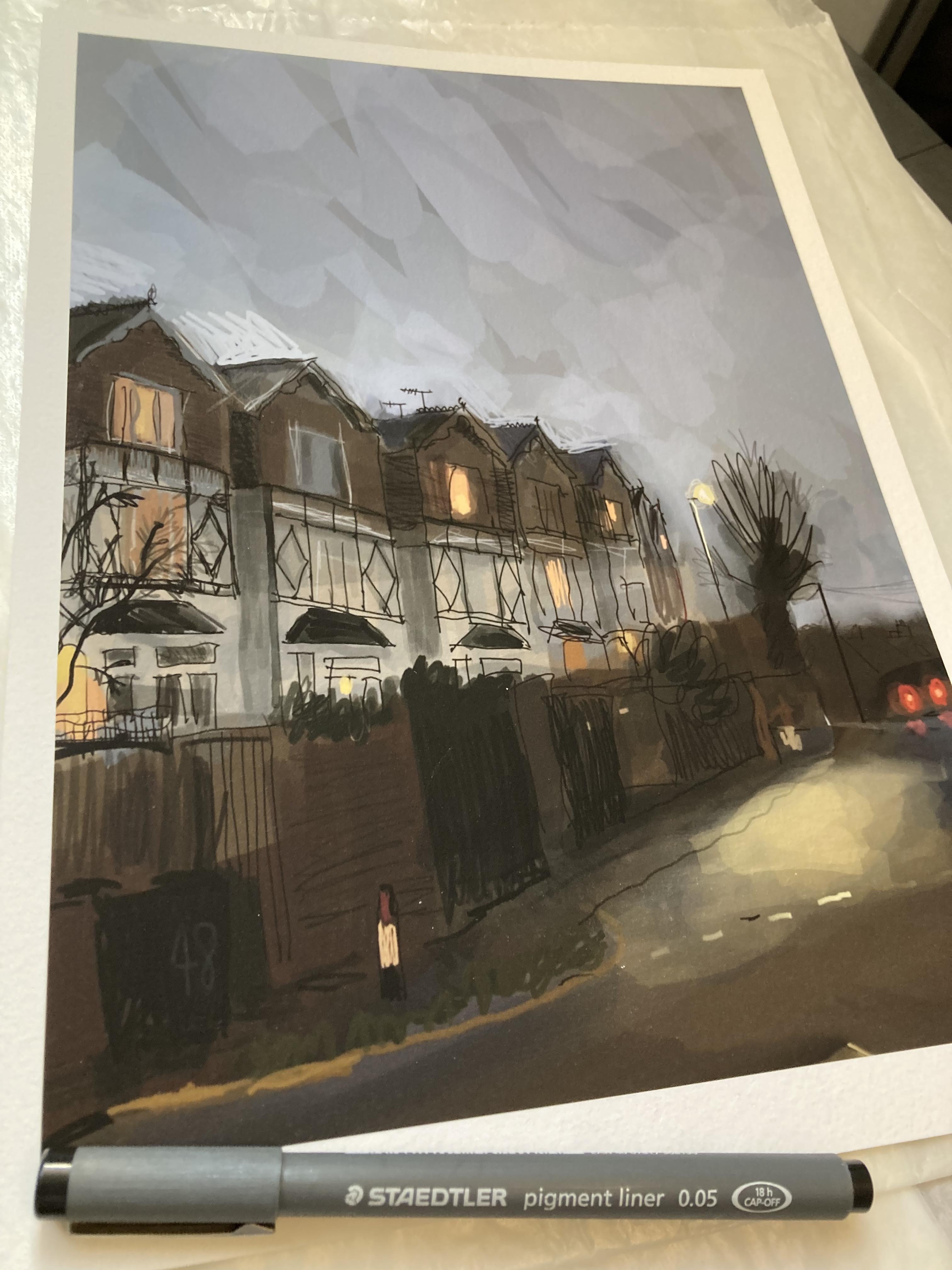 Top of Pattison Road, Evening (as A4 print).jpg