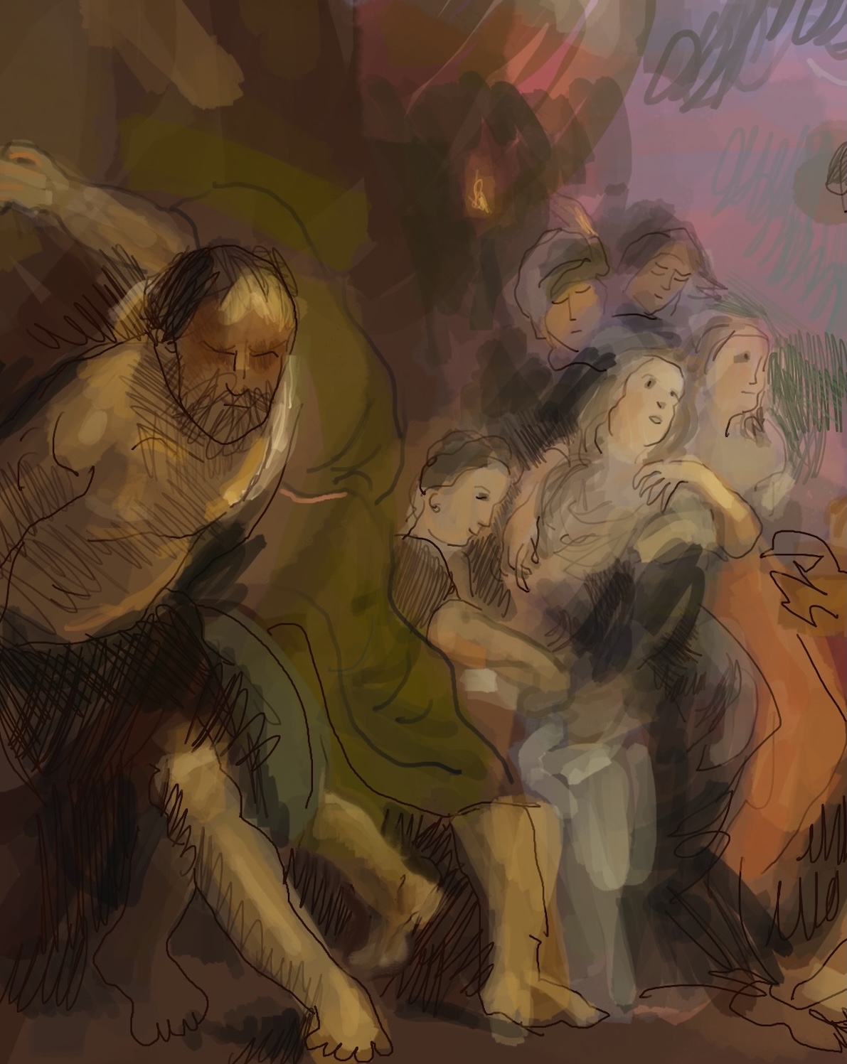 Colourful but unfinished digital drawing.