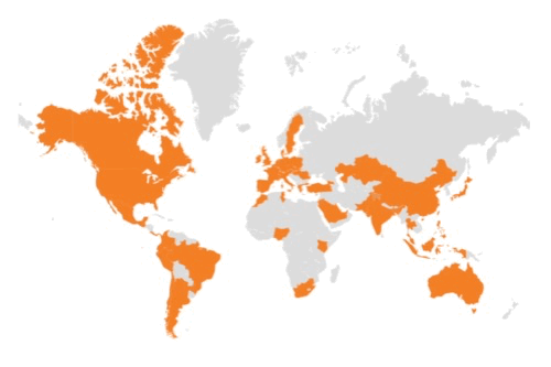 World map in TGS orange World map in TGS orange