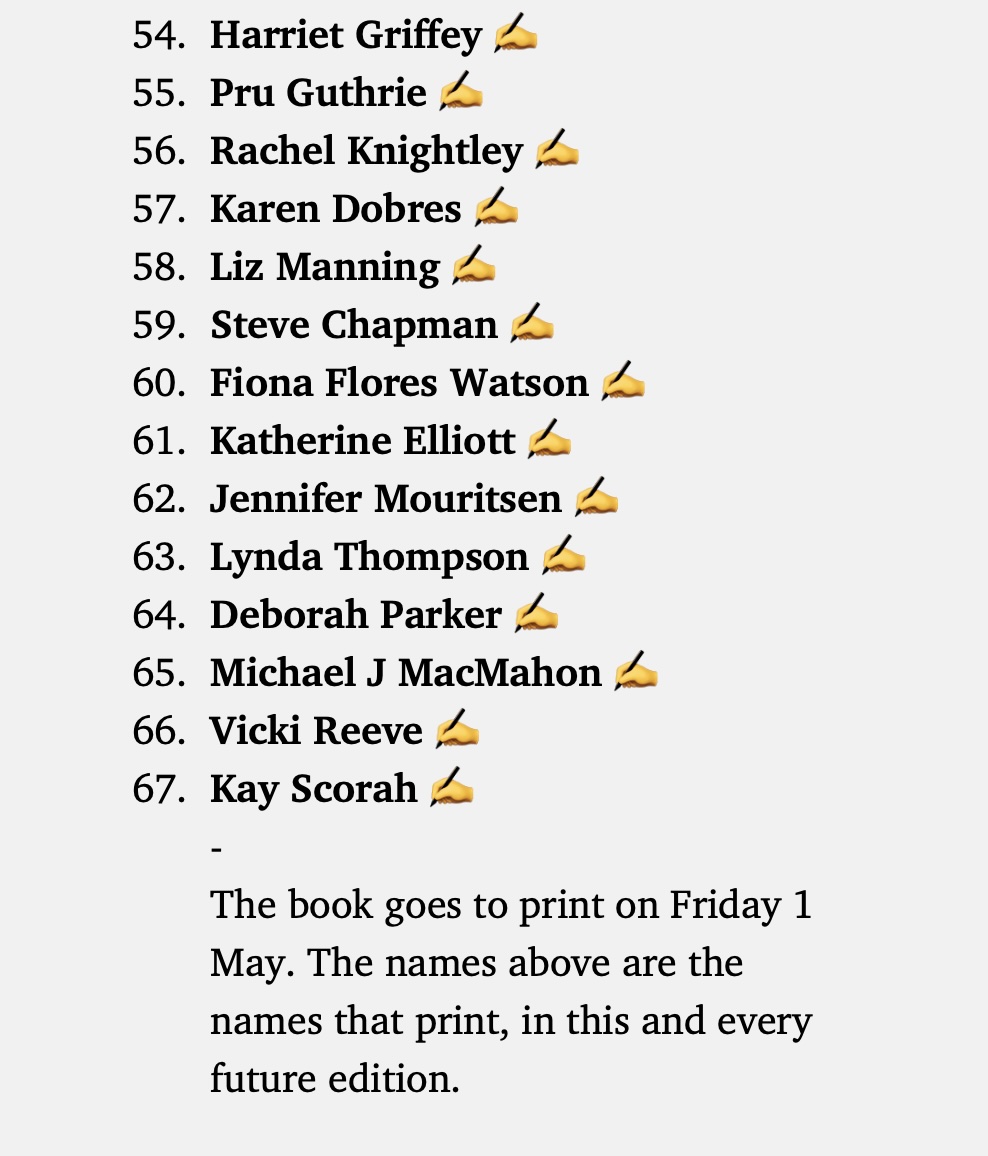 A screenshot of names.