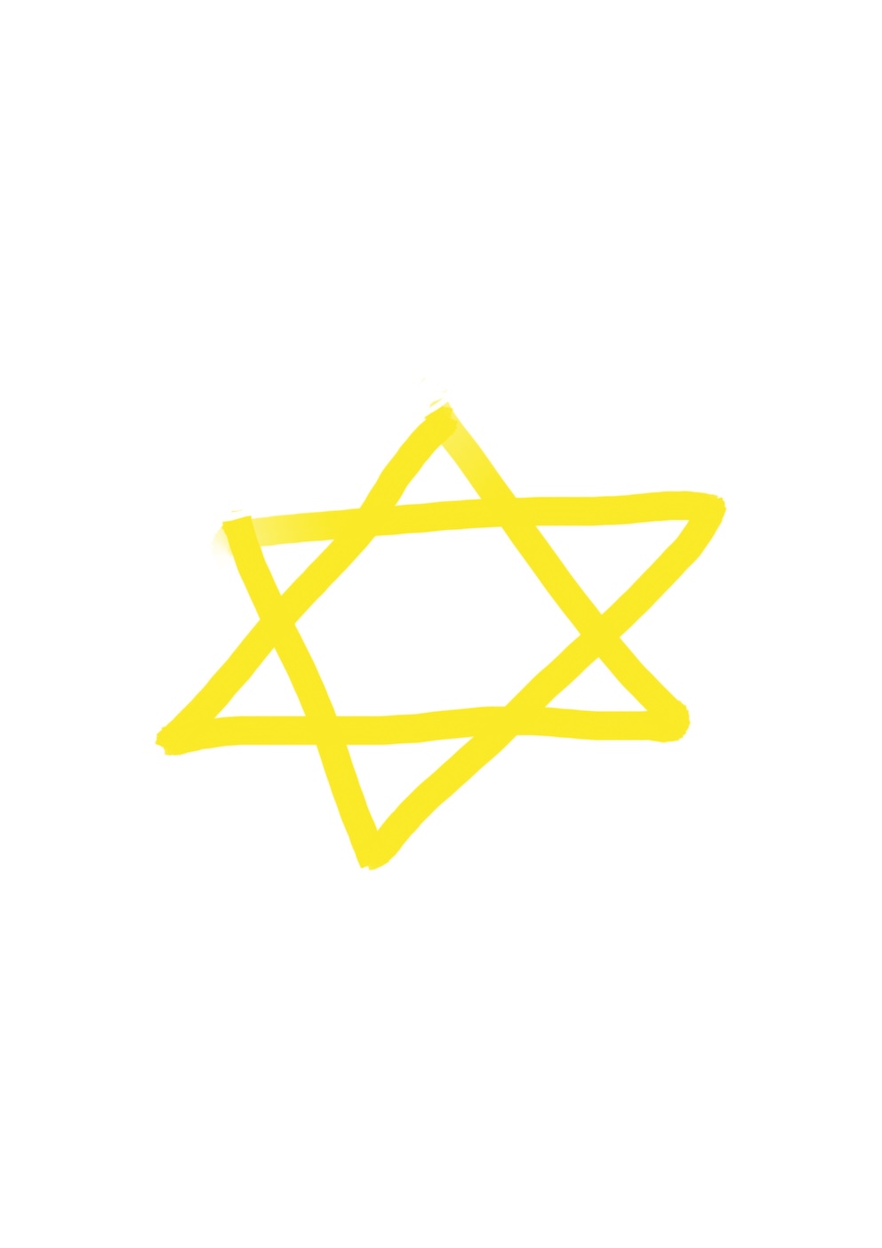 Drawing of a yellow Star of David.