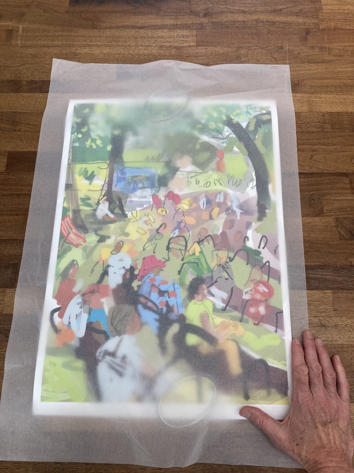 Picture of the Idler Festival, somewhat concealed under tissue paper.