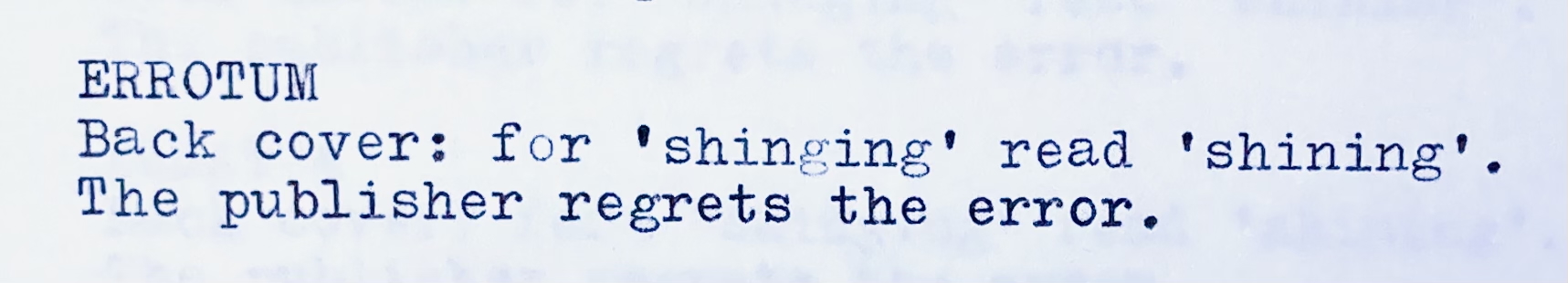 Close-up of the misspelled heading, ERROTUM.