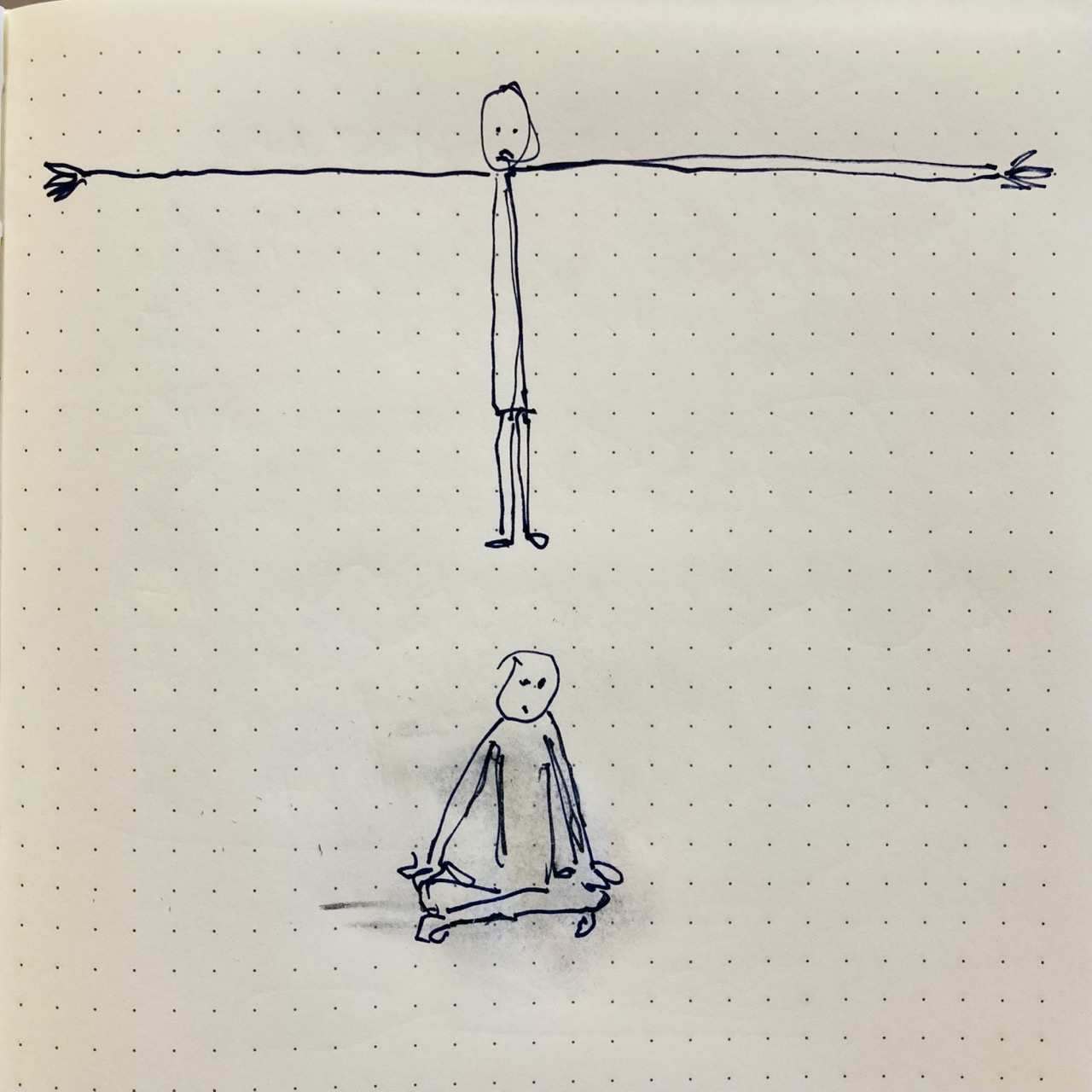 drawing of figures, looking stretched and pulled thin and worn down drawing of figures, looking stretched and pulled thin and worn down