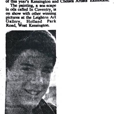 "Schoolboy artist brushes success" Local newspaper, showing John-Paul Flintoff aged 14.